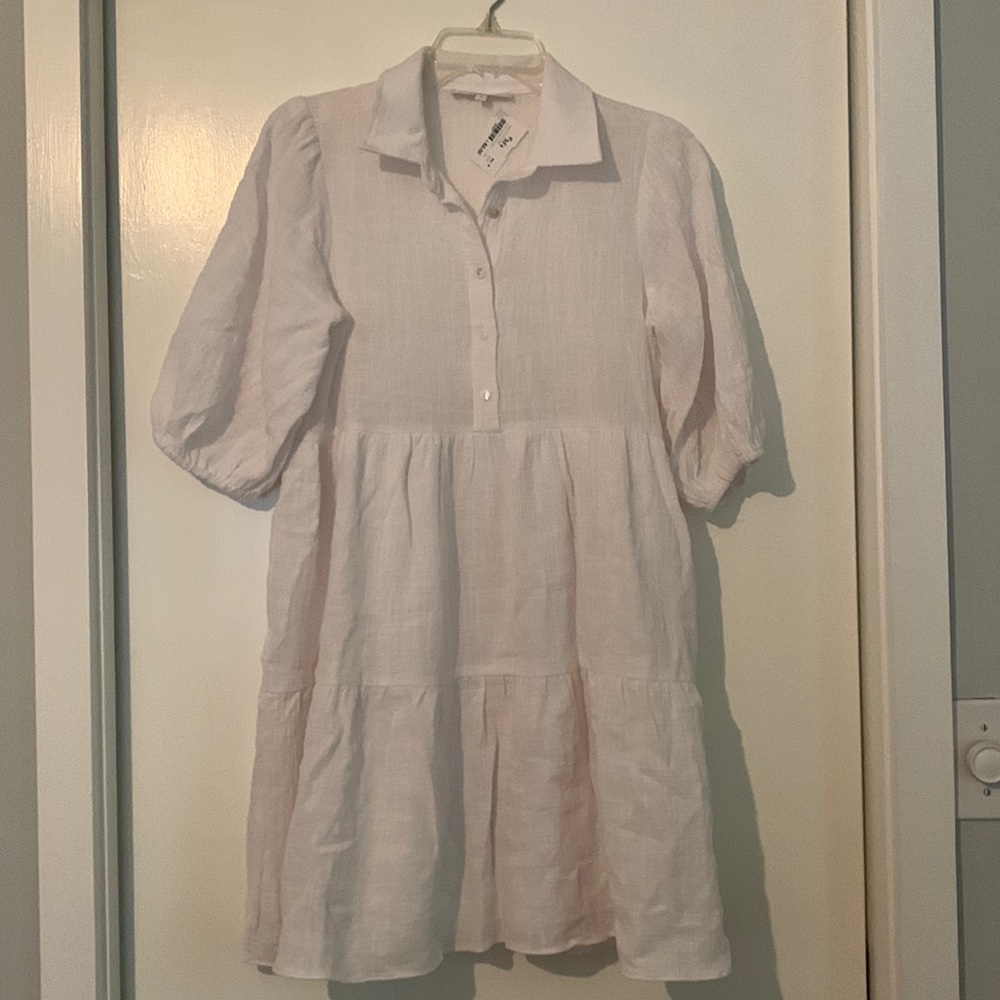 NWT Olivaceous White Gauze Puff Dress sz Medium